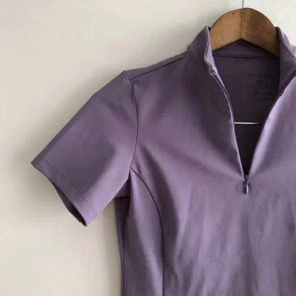 TKEQ Quinn Essential Horse Show Competition Stretchy Short Sleeve Shirt Purple - Picture 4 of 11